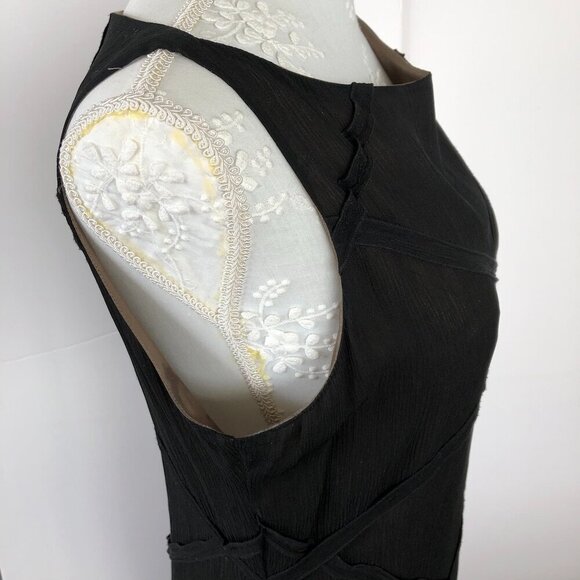 SANDWICH Vintage 90βs Black Silk Reminiscent Art Deco Flapper Sheath Dress EU38 - Picture 12 of 16